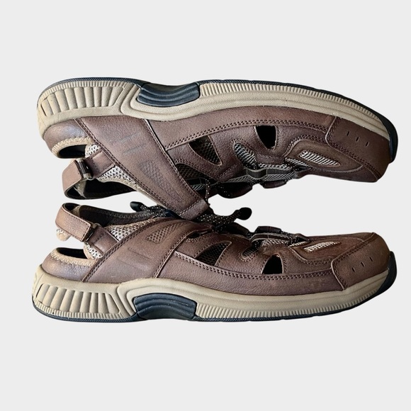 Orthofeet Men's Clearwater Heel Strap Leather
Sandal Shoe 13 2E Wide Brown - Picture 4 of 8